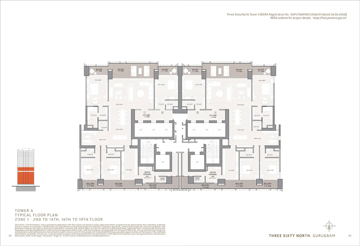Oberoi 360 North Tower A Floor Plan