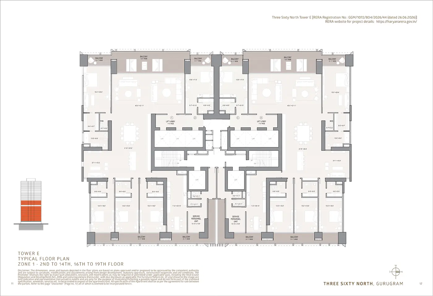 Oberoi 360 North Tower E Floor Plan